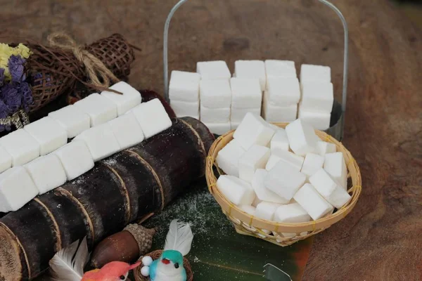 White sugar cubes is organic and cane — Stock Photo, Image