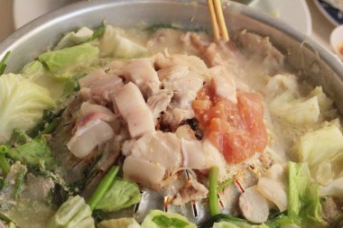 Sıcak kömürleri, Korece Barbekü stili domuz eti ızgara.