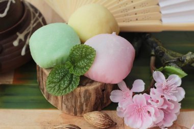 Siyah susam ile Daifuku Mochi Japon tatlı