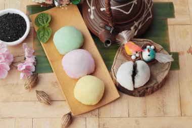 Siyah susam ile Daifuku Mochi Japon tatlı