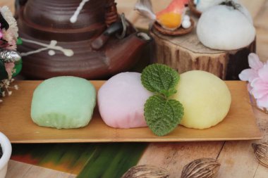 Siyah susam ile Daifuku Mochi Japon tatlı