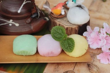 Siyah susam ile Daifuku Mochi Japon tatlı