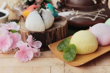 Siyah susam ile Daifuku Mochi Japon tatlı