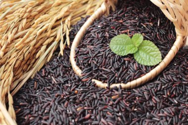 Siyah pirinç yasemin veya organik riceberry pirinç