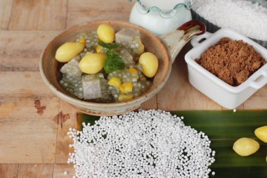 Sagopa Kajmer tatlı Hindistan cevizi sütü ile Tay tatlı