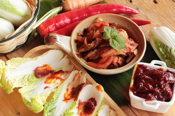 Кимчи Традиційне корейське продовольство є смачний — стокове фото
