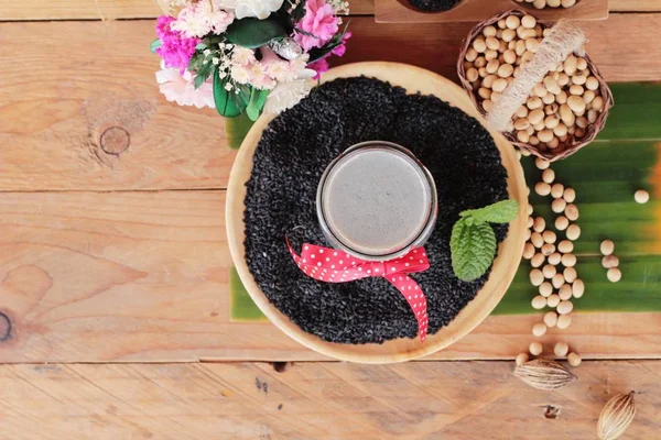 Soya Fasulye sütü karıştırın siyah susam lezzetli