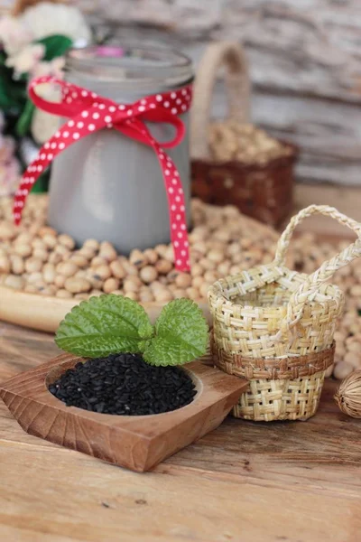 Soya Fasulye sütü karıştırın siyah susam lezzetli