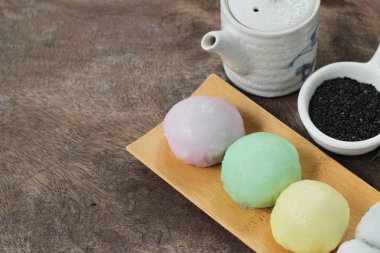 Siyah susam ile Daifuku Mochi Japon tatlı