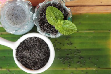 Fesleğen tohumu fiber içecek ve ham tohum için