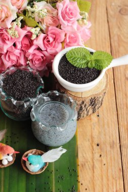 Fesleğen tohumu fiber içecek ve ham tohum için