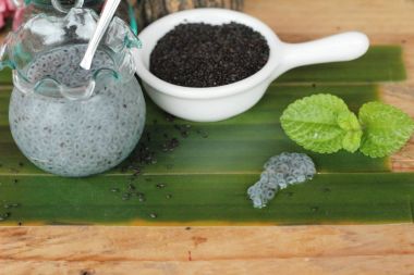 Fesleğen tohumu fiber içecek ve ham tohum için