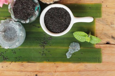 Fesleğen tohumu fiber içecek ve ham tohum için