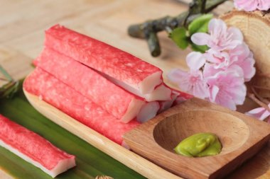 Wasabi soslu Yengeç sopa lezzetlidir