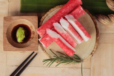 Wasabi soslu Yengeç sopa lezzetlidir