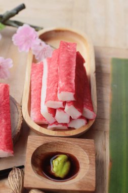 Wasabi soslu Yengeç sopa lezzetlidir