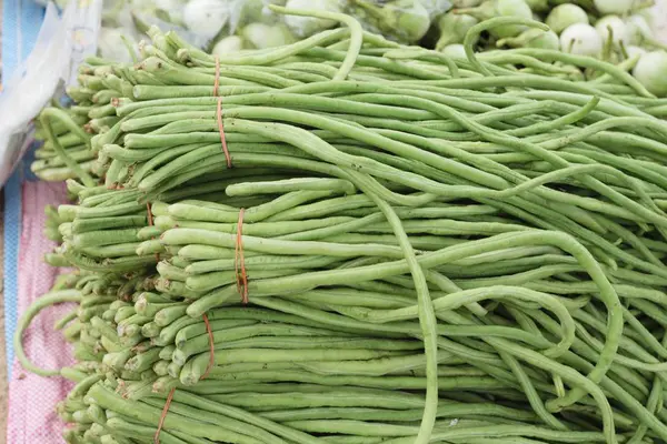 Feijão longo no mercado — Fotografia de Stock