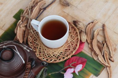 Lingzhi mushroom tea - Ganoderma lucidum for health clipart