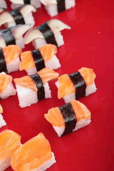 Mixed roll sushi set is delicious, Japanese food — Stock Photo, Image