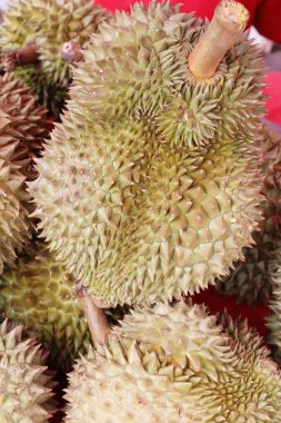 Durian meyve içinde belgili tanımlık çarşı lezzetlidir