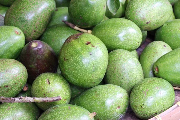 Свежий зеленый авокадо очень вкусный на рынке — стоковое фото