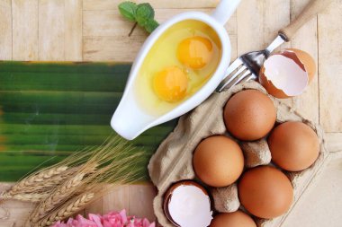Yumurta ve yumurta panelinde pişirme