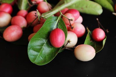 Karonda meyve siyah arka plan üzerine lezzetlidir