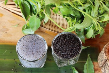 Fesleğen tohumu fiber içecek ve ham tohum için