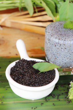 Fesleğen tohumu fiber içecek ve ham tohum için
