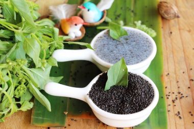 Fesleğen tohumu fiber içecek ve ham tohum için