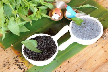 Fesleğen tohumu fiber içecek ve ham tohum için