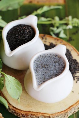 Fesleğen tohumu fiber içecek ve ham tohum için