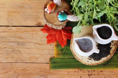 Fesleğen tohumu fiber içecek ve ham tohum için