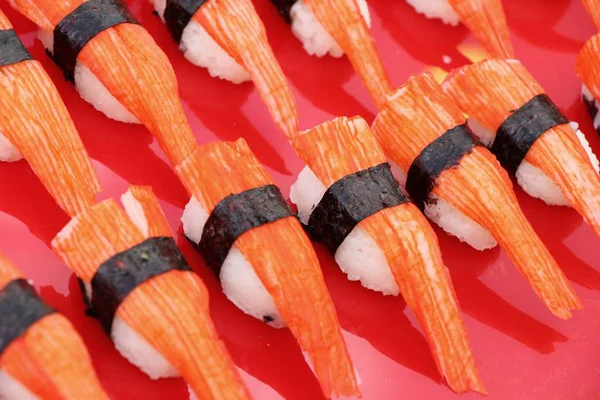 Vegyes roll sushi szett finom, Japán étel — Stock Fotó