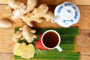 Limonlu çay zencefil ve lezzetli tatlım