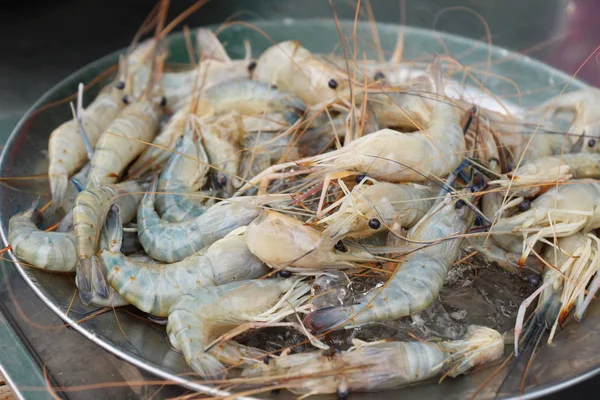 Udang segar di pasar — Stok Foto