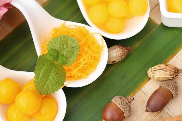 Dolce d'oro è tuorlo d'uovo, dessert tailandese — Foto Stock