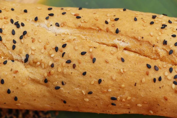 French bread organic with black sesame delicious — Stock Photo, Image