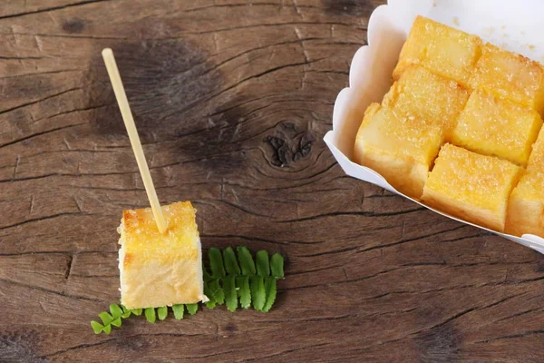 Bread toast with butter and sugar delicious — Stock Photo, Image