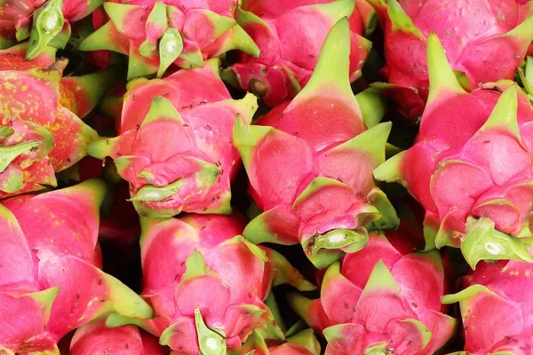 Frutas frescas de dragão biológicas no mercado — Fotografia de Stock