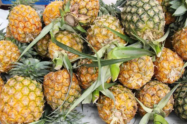 Verse ananas is heerlijk in de markt — Stockfoto