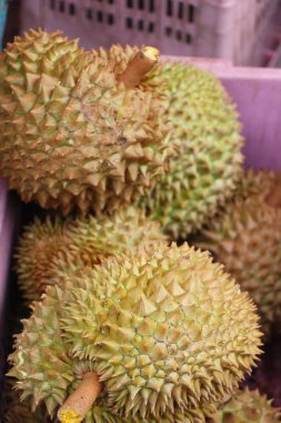 Durian meyve içinde belgili tanımlık çarşı lezzetlidir