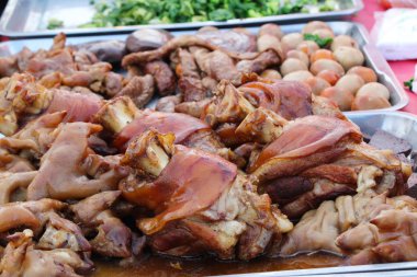 Sokak gıda lezzetli komposto domuz bacak