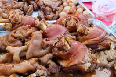 Sokak gıda lezzetli komposto domuz bacak