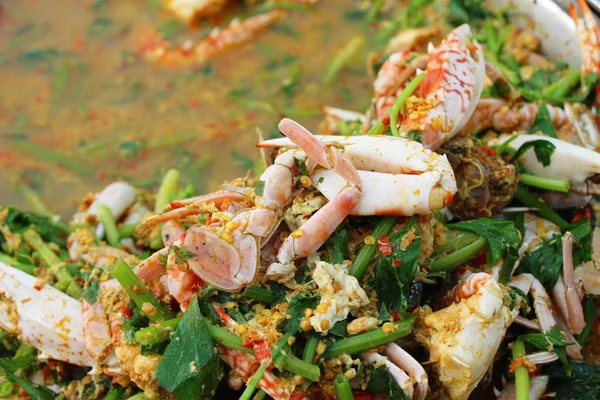 Gebakken krab met curry poeder is heerlijk — Stockfoto