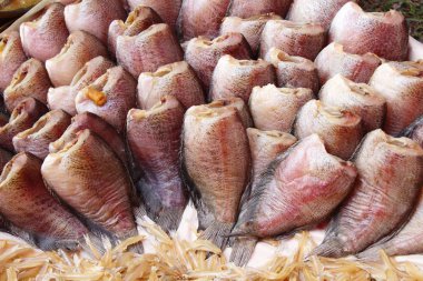 belgili tanımlık çarşı içinde yemek pişirmek için kurutulmuş balık