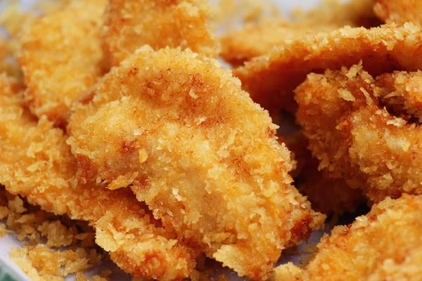 Fried chicken nuggets with sauce is delicious — Stock Photo, Image