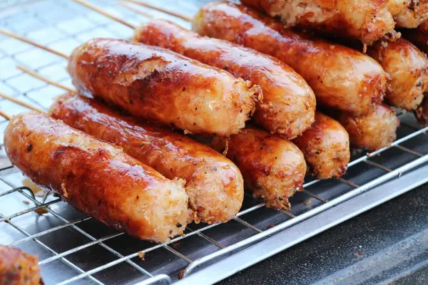 Grilled sausage asia is delicious in market — Stock Photo, Image
