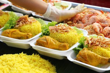 Tavuk biryani pirinç lezzetli ve sos