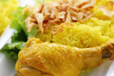 Tavuk biryani pirinç lezzetli ve sos